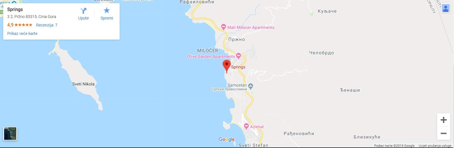 Google map Montenegro Apartments